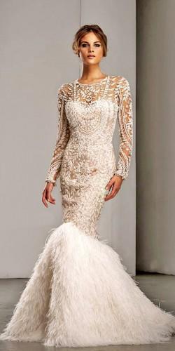 feather wedding gowns 10