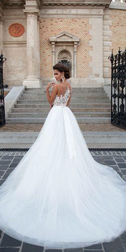ball gown lace top illussion backless wedding dresses mila nova