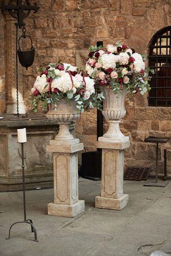 wedding venue flower decoration castle flower decor The Tuscan Wedding