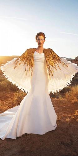 wonderful feather wedding gowns 1