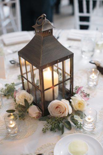 Candleholder Hexagonal White Shabby Ceremony florist Lantern Table WEDDING 
