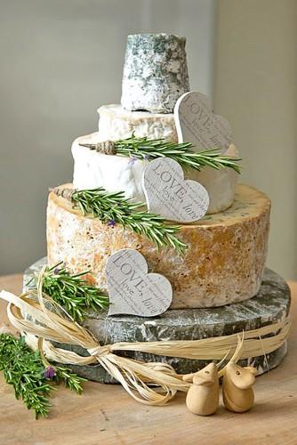 wedding cheese wheel cake 35