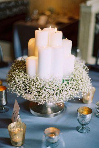 babys breath wedding ideas centerpiece with white flowers leo patrone photography