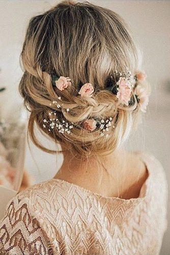 babys breath wedding ideas for rustic braided hairstyle angelroseturner via instagram