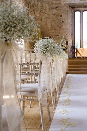 babys breath wedding ideas rustic aisle with flowers and ribbons on chairs james melia