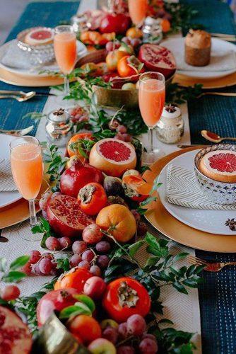 non floral wedding centerpieces table decorated with fruits danae horst