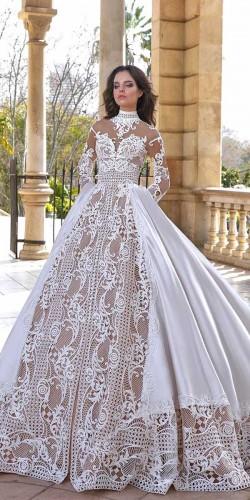 crystal wedding gowns design with sleeves 1 