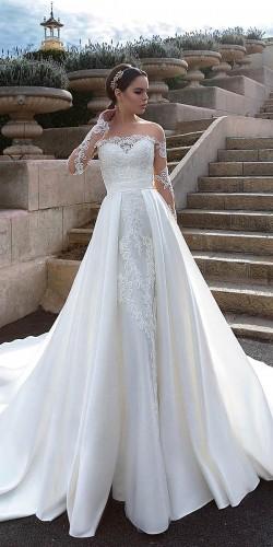 crystal wedding gowns design with sleeves 3