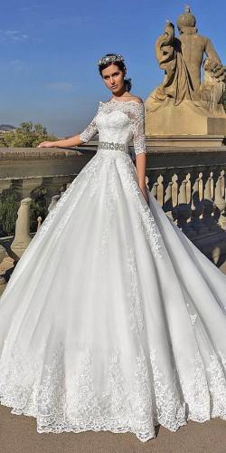crystal wedding gowns design with sleeves 5