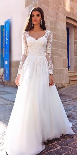 gorgeous crystal bridal 2016 wedding dresses wiht lace long sleeves