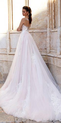 ball gown blush lace tattoo effect backless tina valerdi wedding dresses elisa