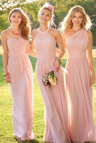  convertible bridesmaid dresses long pink chiffon wtoo