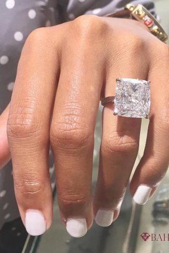 Verlobungsringe im Smaragdschliff Diamant Soliaire einfache smaragdförmige Bahdos