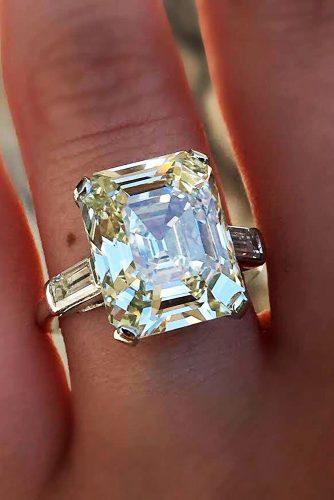Smaragdschliff Verlobungsringe Solitaire einfacher Diamant