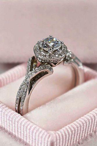 engagement ring trends twist band white gold modern diamond