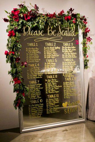 mirror wedding idea wedding signs with flower decor