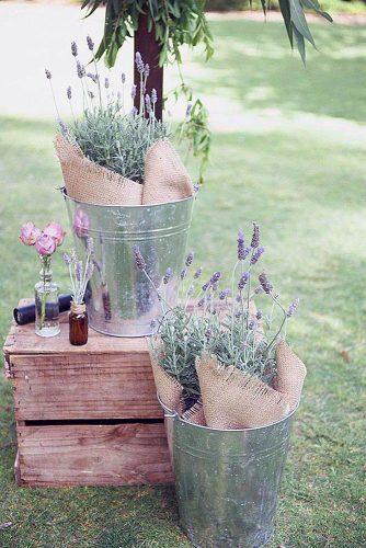 wooden crates wedding ideas lavender in burlap cloth and iron bucket loveher photography