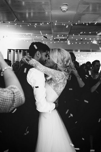 first dance wedding shots black and white bride and groom fayandrea photography