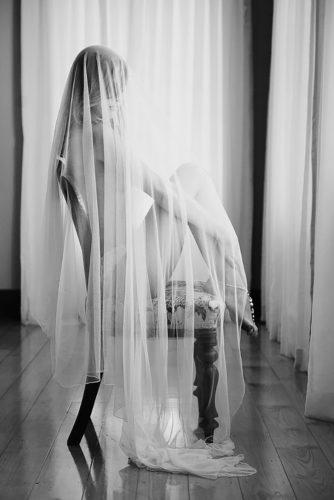 monochrome sexy wedding picture with veil hannah millerick