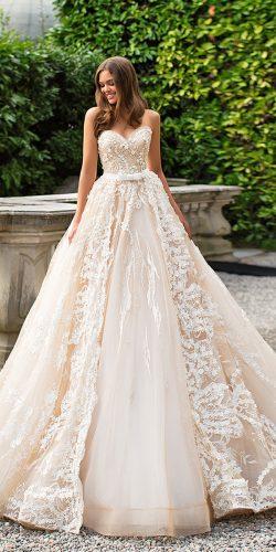 sweetheart lace ivory ball gown wedding dresses by milla nova 2017