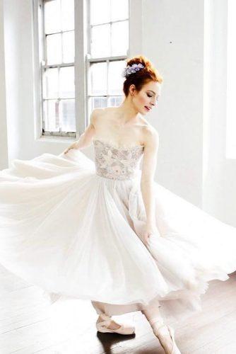 ballet wedding dress ideas tea length bridal gown