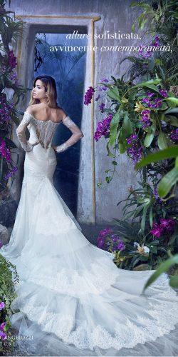 long sleeves off the shoulder sweetheart-lace wedding dresses amazing train