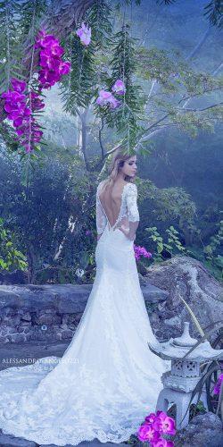 open v back lace angelozzi wedding dresses with train