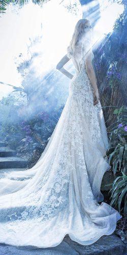 open v low back lace angelozzi wedding dresses with train