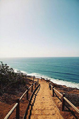 best honeymoon spots stairs in sand to the california beach