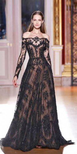 gothic lace off the shoulder wedding dresses with long sleeve by zuhair murad