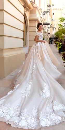 crystal design 2017 collection sheath ballgown ivory wedding dresses with lace on skirt and traine amilia