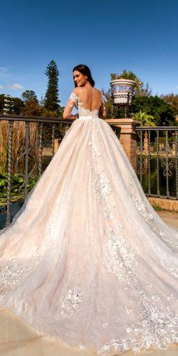 crystal design 2017 wedding dresses collection ballgown lace bridal gown off the shoulders and open back design nora