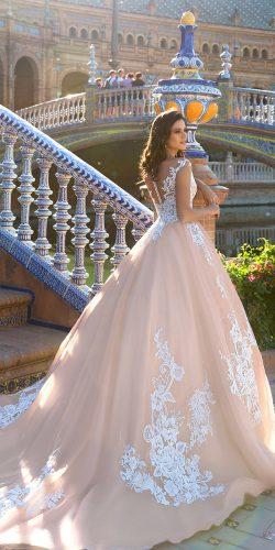 crystal design 2017 wedding dresses collection ivory ballgown dress with white lace on top and skirt jill