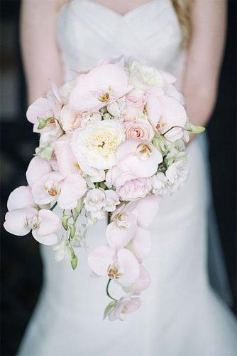 pink wedding bouquets white orchids sean money elizabeth fay photography