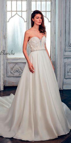 a line strapless sweetheart calla blanche wedding dresses