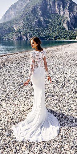 crepe lace long sleeve eddy k wedding dresses model isandra