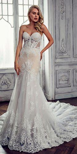 lace mermaid sweetheart with train calla blanche wedding dresses