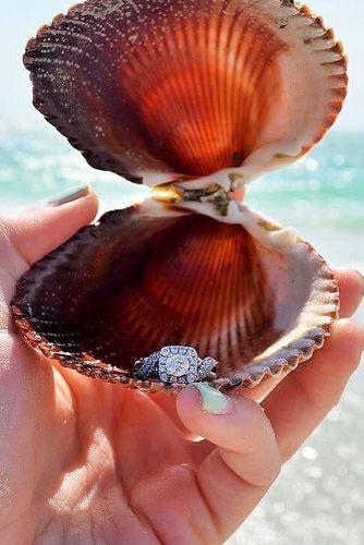 zales engagement rings seashell twist round cut diamond halo pave band