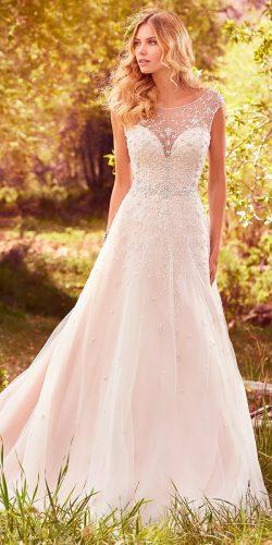 a line beaded embroidery bodice with illusion cap sleeves maggie sottero wedding dresses 2017 style freesia