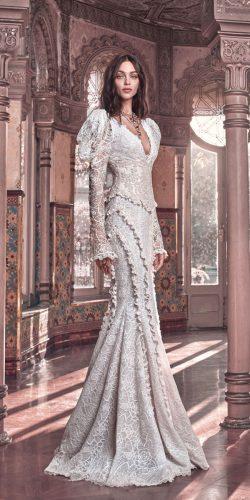 lace mermaid v neck long sleeved galia lahav 2018 wedding dresses style charlie