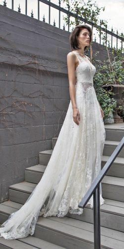lace sheath silhouette low back wedding dresses riki dalal