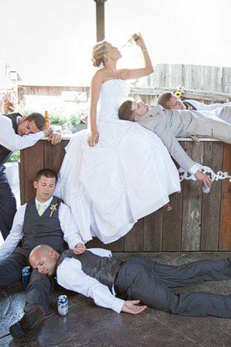 awkward wedding photos bride with guests in the morning memory montage photography
