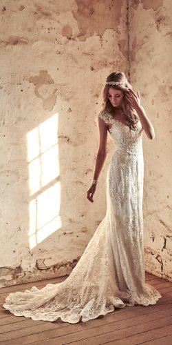 lace shoulder detailing open v neckline wedding dresses by anna campbell