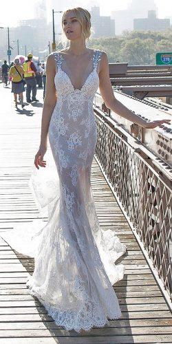 pnina tornai wedding dresses mermaid illusion spaghetti strap