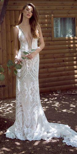 gala galia wedding dresses 2018 lace deep embellishment with train-