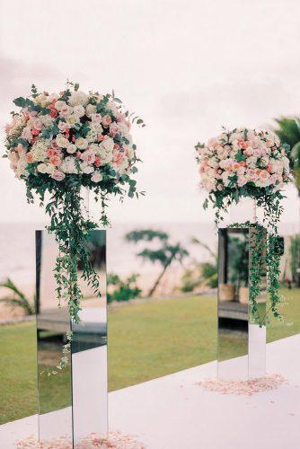 mirror wedding ideas mirror stands with white and orange roses thecablookfotolab via instagram