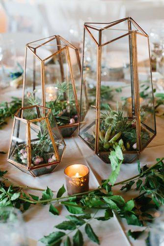 non floral wedding centerpieces geometric terrarium with succulents apryl ann photography
