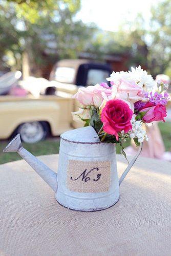 rustic barbecue bbq wedding iron watering can with the number of the table and flowers eureka photography