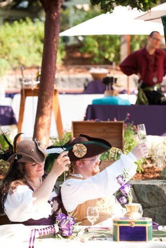 themed wedding photos pirates of the caribbean bride and groom with glasses candice benjamin photography