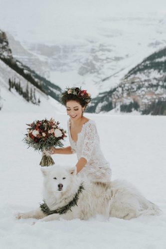 wedding pets happy bride with her favourite pet dog winter darren roberts